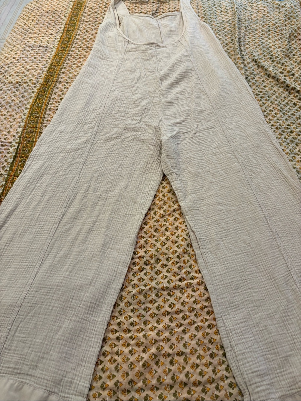 NWOT Zenana Outfitters Cream Wide-Leg Cotton Blend Jumpsuit - Picture 5 of 11